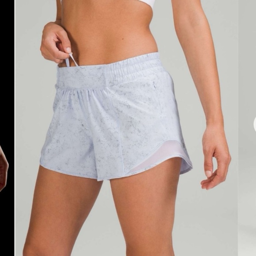 Lululemon Hotty Hot Low-Rise Short Gravel Dust Pastel Blue size 8 Inseam 4”